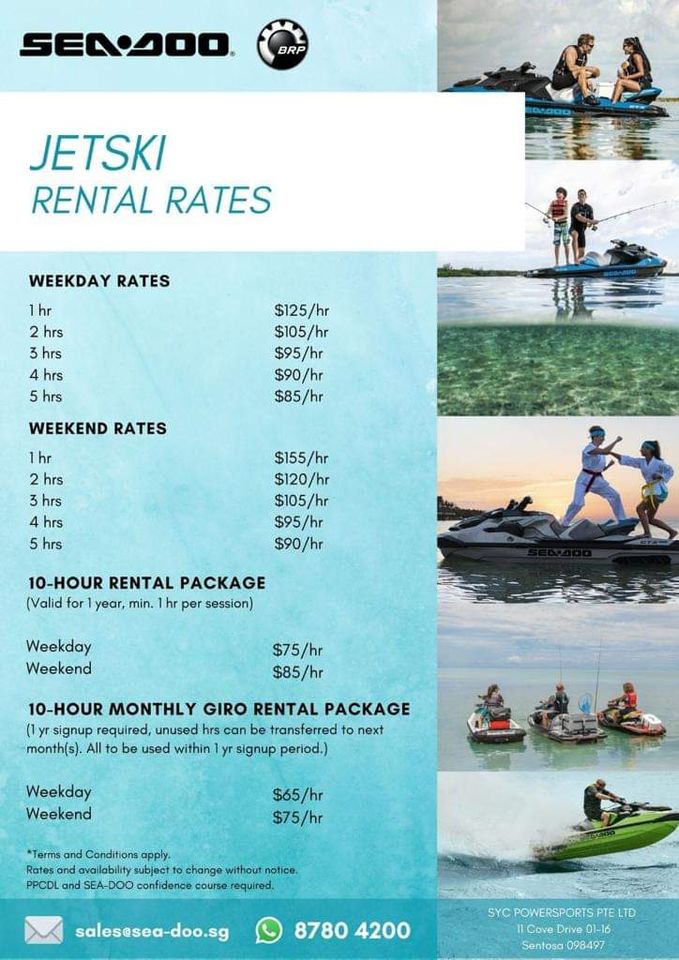 Sea doo Jet Ski rental singapore prices