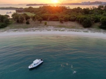 sunset boating singapore lazarus island beach st johns island southern islands yacht friends charter rental