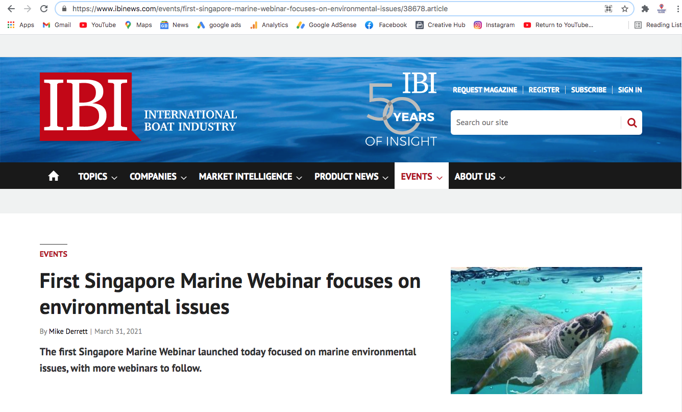 IBI boating news singapore marine guide environmental webinar