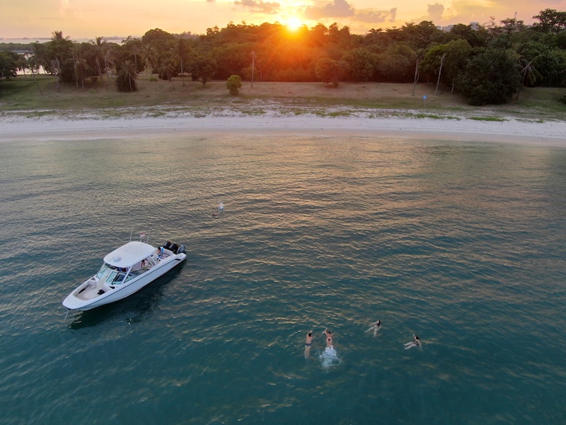 Sunset singapore boating lazarus island