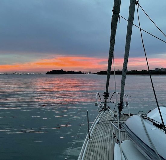 Sunset Boat location at St Johns Lazarus island Singapore