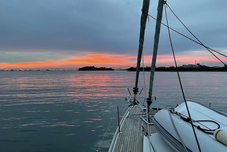 Sunset Boat location at St Johns Lazarus island Singapore