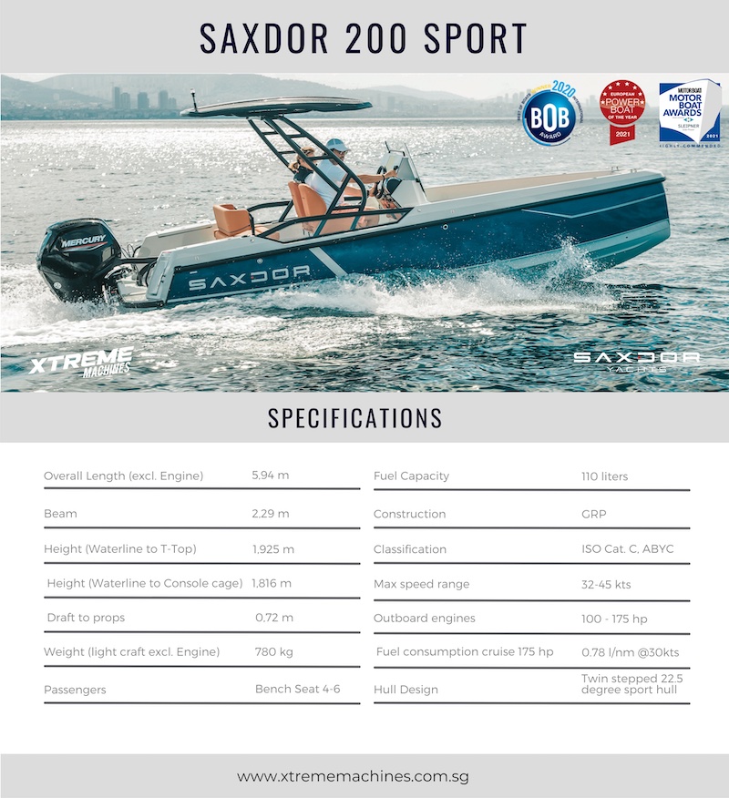 Saxdor Yachts Extreme Machine Singapore specs