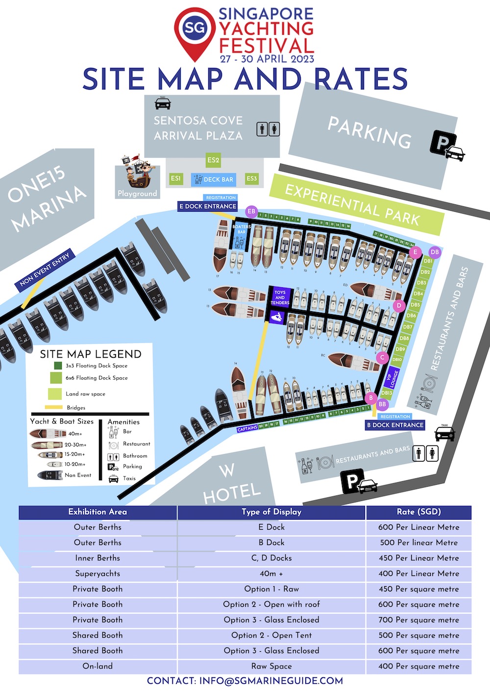Singapore Yachting Festival Map and rate card