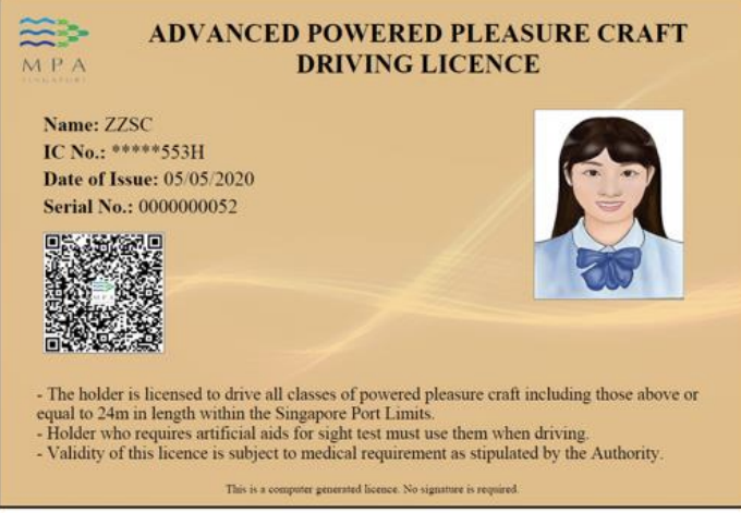 APPCDL boat license singapore APPCDL boat License singapore